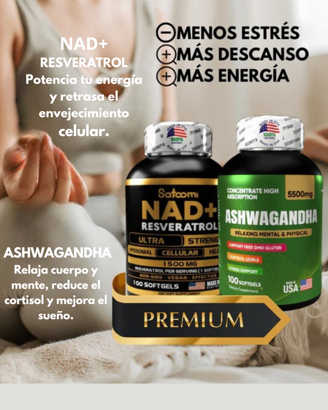 COMBO NAD + RESVERATROL Y ASHWAGANDHA