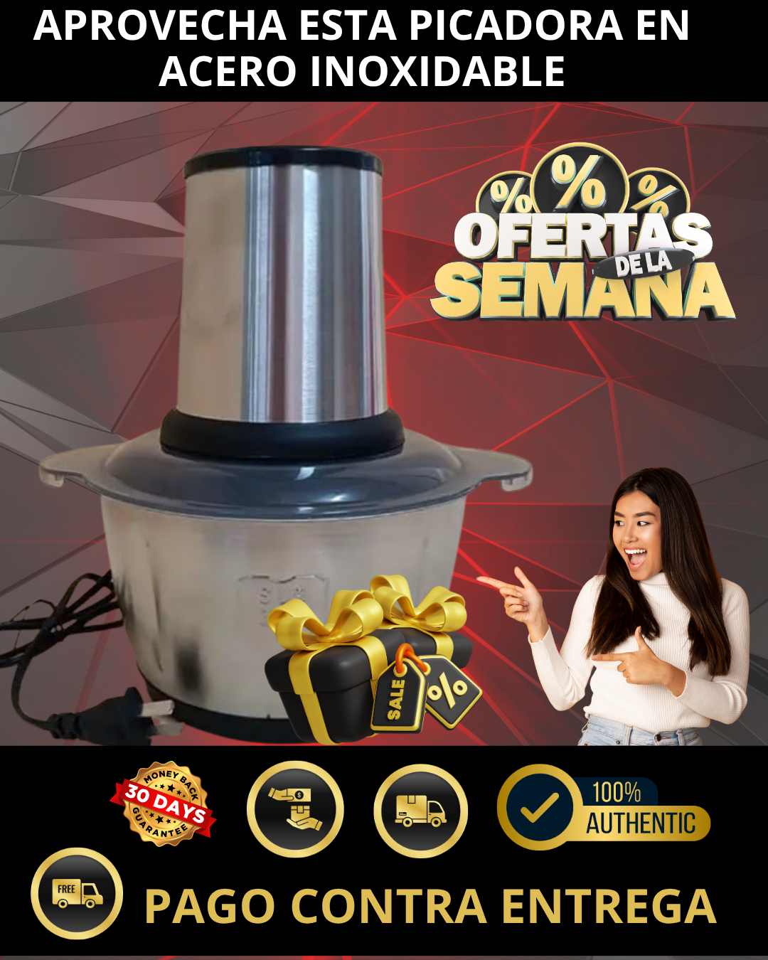 PICADORA™ ACERO INOXIDABLE 2 LT